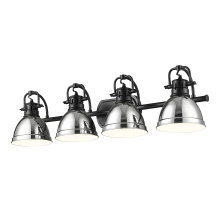 Golden 3602-BA4 BLK-CH - Yep by Golden Lighting Duncan 4-light Vanity in Matte Black and Chrome shade